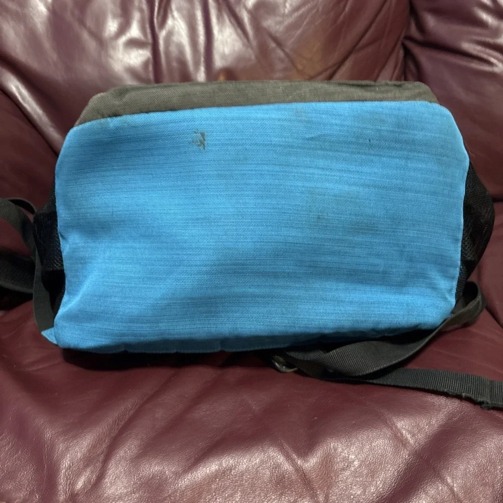 vintage O'Neil Blue Grey Travel Backpack 5 Pocket Read